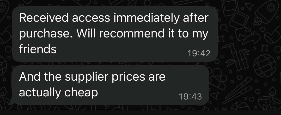 Customer message screenshot